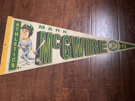 Vintage MLB Athletics Mark McGwire #25  Oakland A’s Pennant Flag 1989 Salem READ - £13.99 GBP