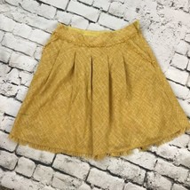 Vintage Maeve Sz 12 Skirt Gold Tone Pleated Side Zip Fringe Trim Flawed  - £9.49 GBP