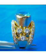 Genuine Designer Bezel set Diamond Ring 18K Yellow Gold Setting Size 5.5 - £4,280.93 GBP