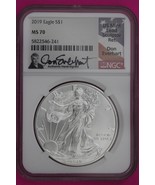 2019 MS 70 Silver Eagle Don Everhart NGC Certified Graded Authentic Slab... - $108.13 CAD