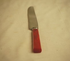 Art Deco Landers Stainless Flatware Knife Red Bakelite Handle - $9.89