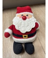 1982 Hallmark Stuffed Plush Fabric Sitting Santa 5&quot;  Bean Bag Santa   Vi... - $464.58 MXN