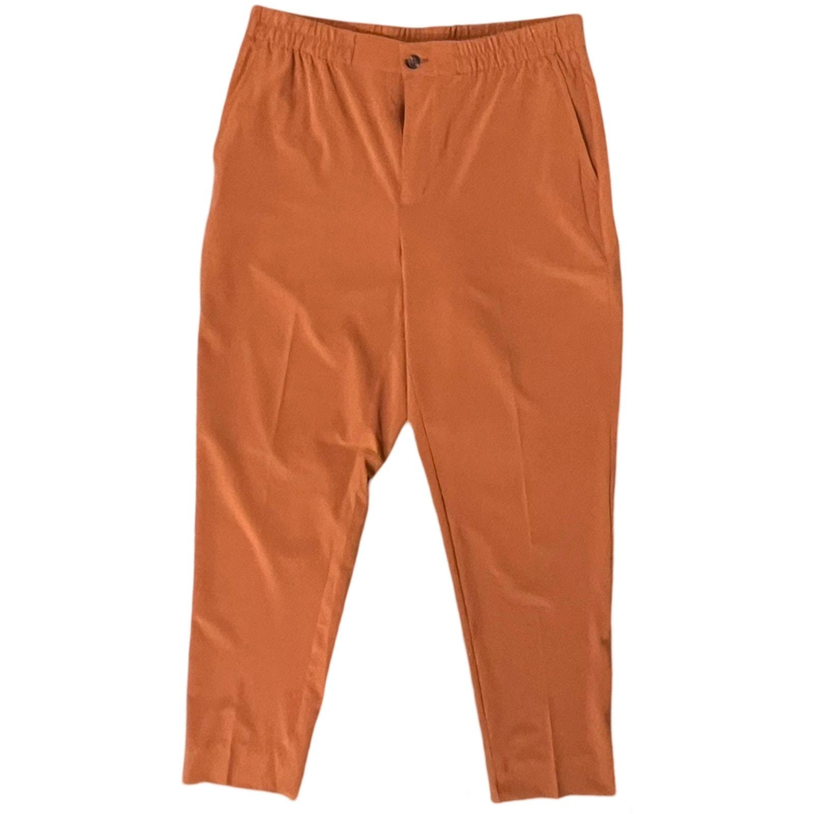 Banana Republic Satin-Like Tapered Pants Burnt Orange Size S Polyester S... - $24.29