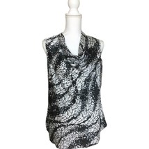 Apt 9 Womens Sleeveless Cowl Neck Top Blouse Size M Black White Gray - £17.59 GBP