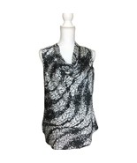 Apt 9 Womens Sleeveless Cowl Neck Top Blouse Size M Black White Gray - $31.20 CAD