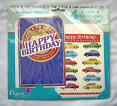 Handmade Collection 4 Cards and Envelopes Handcrafted New Blank Birthday... - $14.95