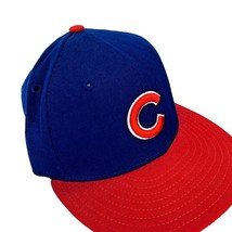 Chicago Cubs New Era Baseball Hat Authentic 59 Fifty Cap 6 5/8 Wool Blue Red - £12.74 GBP