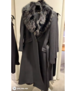 ZARA BNWT 2025. BLACK WOOL COAT FAUX FUR LAPEL COLLAR DETECHABLE. 9225/147 - £140.77 GBP