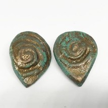 Vintage Handmade Stone Swirl Clip On Earrings - £30.68 GBP