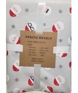 Printed Fabric Tablecloth,52&quot;x70&quot; Oblong, CHRISTMAS SANTA FACES ON GREY, SD - £14.85 GBP