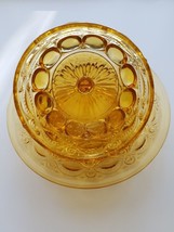 EYEWINKER Amber Domed Butter Dish Cheese Repro Collectible Glass Orig In... - £28.41 GBP