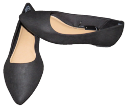 Torrid Women&#39;s Size 12WW Black Faux Suede Pointed Toe Flats - £23.58 GBP