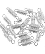 Screw Clasps Silver Twist Jewelry Making Supplies Findings 15mm 6pcs - $5.54 CAD