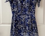 J Crew Womens Size 0 blue Floral Fit and Flare Faux Wrap Mini Dress - $17.46