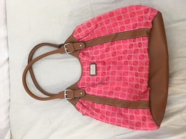 Adult Women&#39;s Nine &amp; Company Pink Brown Faux Leather Shoulder Purse Bag ... - £14.30 GBP