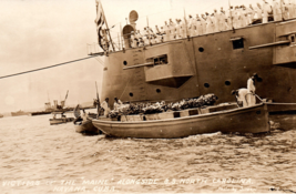 Battleship Maine Victims Along Side USS North Carolina Navy Ship Postcard Rppc - £33.49 GBP