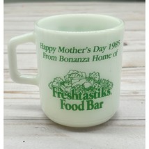Vintage Bonanza Restaurant Milk Glass Coffee Cup Mug Happy Mother&#39;s Day ... - $12.19