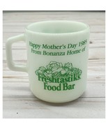 Vintage Bonanza Restaurant Milk Glass Coffee Cup Mug Happy Mother&#39;s Day ... - £9.55 GBP