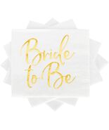 Apriciti Wedding Napkins White Gold Foil Miss to Mrs 50 Pack Disposable - $271.33 MXN