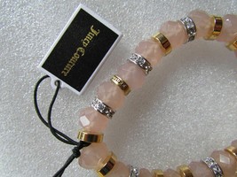 Juicy Couture Stretch Bracelet Glass Beads Crystal Rondelets Pave Star Charm New - $27.50
