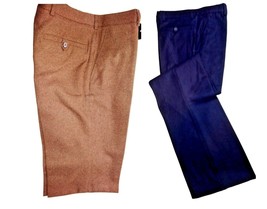 Pantalone Uomo Unisex Inverno Vintage No Pinces Gamba Larga Pura Lana Za... - £47.71 GBP+