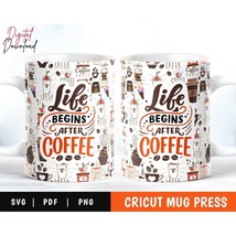 Cricut Mug Press Svg, Coffee Sublimation Mug Infusible Ink Svg,Mug Wrap ... - £3.15 GBP