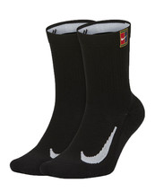 Nike Court Heritage Multiplier Max Crew Tennis Socks 2pcs Black NWT SK01... - £24.78 GBP