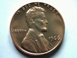 1966 SMS SPECIAL MINT SET LINCOLN CENT PENNY GEM / SUPERB UNCIRCULATED R... - $12.00