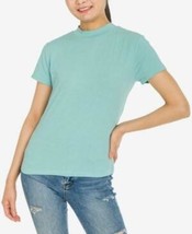 MSRP $12 Hippie Rose Juniors&#39; Mock-Neck T-Shirt Green Size XS NWOT - $5.69