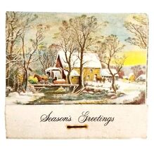 Hyatt Hotel Currier And Ives Christmas Vintage Matchbook Unstruck Fort W... - $19.99