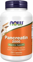 NOW Foods Pancreatin 10X, 200 mg, 250 Capsules, Amylase, and Lipase..+ - $39.59