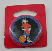 Vintage 1993 Button Pin Looney Tunes Bugs Bunny Hip Hop Basketball NOC - £3.99 GBP