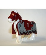 White Knight Horse Animal With Red Armor Toys Minifigures - $11.63 CAD