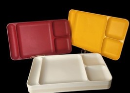 Vintage TUPPERWARE Divided Trays Mixed Lot Of 8 Red Yellow - £27.15 GBP