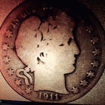 ½ Half Dollar Barber 90% Silver U.S Coin 1911 P Philadelphia Mint 50C KM#116 - £33.36 GBP
