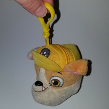 Rubble Paw Patrol Plush Backpack Clip Yellow Hat Dog Tiny Zippered Pocke... - £10.05 GBP