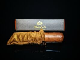 Brizard and Co Genuine Ostrich Tan cigar tube holder image 2