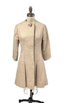 60s VTG Galanos Beige Wool Coat Hidden Placket Mod Minimalist S Flaws Co... - $178.15