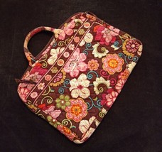 Vera Bradley Brown Pink Floral Rosewood Soft Laptop Portfolio Case - £12.42 GBP