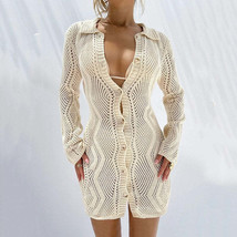 Knitted Short Button Dress - £29.97 GBP+