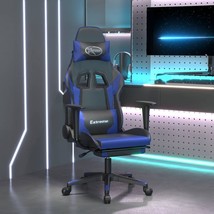  Gaming Chair Black and Blue Faux leather, metal, plywood Adjustable - $3,102.03 MXN