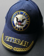 Navy Veteran Not Self But Country Embroidered Baseball Cap Hat Usn - £9.55 GBP