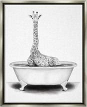 Stupell Industries Giraffe In A Tub Funny Animal Bathroom Drawing, Desig... - £128.68 GBP