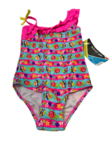 Oxide Toddler Girls Fish and Turtles Ruffled Swimwear One pc, Knockout P... - $24.44