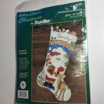 Bucilla  SANTA &amp; ANIMALS  Felt Applique Christmas Stocking Kit 32709 - £14.63 GBP