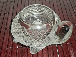 Turtle Sparkling Clear Pressed Diamond Glass Votive Candle Holder 1970&#39;s... - £11.78 GBP