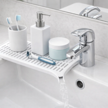 Bathroom Soap Dish with Drain Spout Tray Sponge Holder Sink Organizer - $11.83