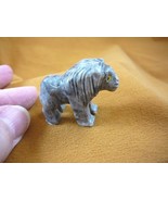 (Y-LIO-RO-26) Gray LION wild cat carving SOAPSTONE PERU FIGURINE I love ... - €7,66 EUR