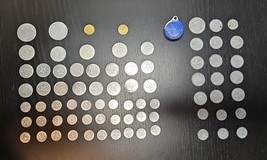 76 Vintage 1940s Aluminum Grimland Play Coins and Zinc Play Dough Tokens... - $84.67 CAD