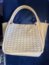 Ripani Women&#39;s Mustard Leather Handbag Bag Purse Italy - $34.65